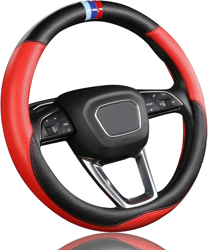 Customized Auto Car Steering Wheel Cover for BMW X1,X2,X3,X4,X5,X6,X7,i3,i4,i5,i8 535i 740Li 335i M3 M4 M5 Z1 Z3 Z4 Z5 Mini (