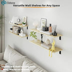 Floating Shelf Board for Wall 5/8" – No Brackets – 36" L x 10" W x 0.6" T Lite Oak Melamine Wood Floating Shelves for Bathroo