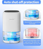 Dehumidifier, 35 OZ Small Dehumidifiers for Bedroom for Home, Quiet with Auto Shut Off, Dehumidifiers for Bedroom (280 sq.