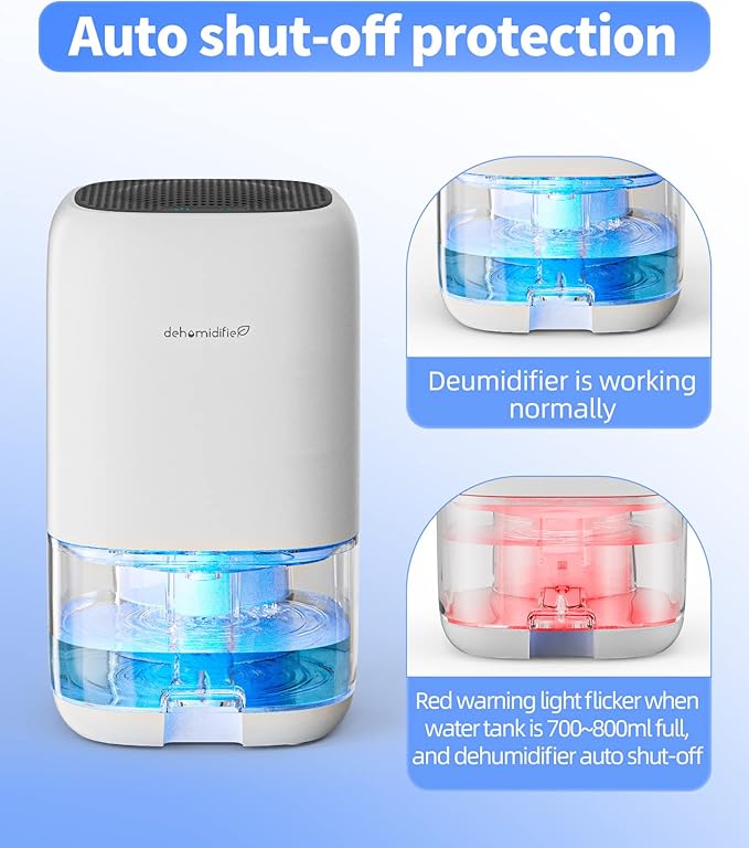 Dehumidifier, 35 OZ Small Dehumidifiers for Bedroom for Home, Quiet with Auto Shut Off, Dehumidifiers for Bedroom (280 sq.