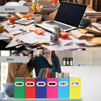 Collapsible File Organizer Box with Handle – Cardboard Hanging File Folder Storage Crate for Desk, Office, School, or Home – 