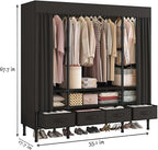 Portable Closet,Garment Rack,Heavy Duty Clothes Rack with Cover,Wardrobe Closet with 3 Hanging Rods, 6 Storage Shelves and 4 