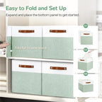 13x13 Storage Cubes 6-Pack, Large Foldable Fabric Cube Storage Bin with Reinforced Bottom and Labels, Organizer Baskets for S