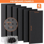 INCLY 226PCS Metal Pegboard Wall Organizer, 48x36 Inch Black Peg Board Panels Tool Organizer Kit with Hooks Bins and Cups, Pe