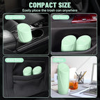 Car Trash Can Bin with Lid - Car Garbage Can Cup Holder - Green Mini Leakproof Vehicle Trash Garbage Can Bin with 20pcs Trash Bags-Car Organizers and Storage for Front Back Seat Accessories
