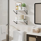 Floating Shelves for Wall,18" Wall Mounted Shelves Set of 2,Wood Floating Shelf with Bracket,Sturdy Metal Bracket Bookshelves