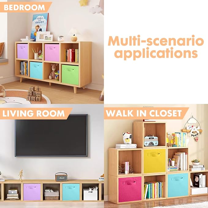 ShellKingdom Storage Bins, Foldable Fabric Storage Cubes And Cloth Storage Organizer Drawer For Closet And Toys, 8 Pack (Oran