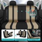 FH Group Car Seat Cover Full Set Striking Striped Car Seat Covers with Front Seat Covers and Rear Split Bench, Universal Fit 