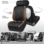CAR PASS Waterproof Black Brown Car Seat Covers Front Seat Covers Neoprene Wetsuit,All-Weather Non-Slip Durable,Universal Fit