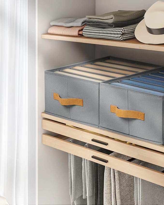DIMJ Wardrobe Clothes Organizer - Foldable Drawer Organizers for Clothing, Fabric Clothes Organizer, Closet Organizers and St