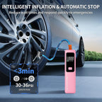 Tire Inflator Portable Air Compressor - ZGWATO Tire Air Pump with Digital Pressure Gauge, Auto Shut Off, 3X Faster Inflation, Cordless Tire Inflator for Car, Motorcycle, Bike, Bicycle and Ball, Pink