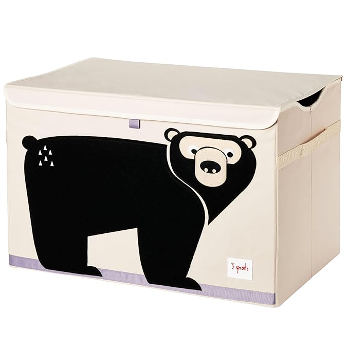 3 Sprouts Large Toy Chest for Kids with Lid and Handles - Collapsible Toy Storage Bin/Trunk/Box/Basket Organizer for Boys & G