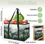 Reusable Grocery Bags Heavy Duty Shopping Bags Foldable Large Tote Bags with Long Handles & Hard Bottom