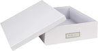 Bigso Oskar Fiberboard Label Frame Document Letter Box - File Organizer Box for Important Paperwork - Durable Document Storag