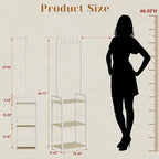Hayexiha Tall Purse Organizer for Women with Purse Hanger, Floor-Standing Purse Rack Stand for Purse Storage, Narrow & High-C