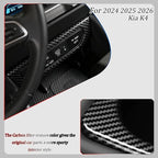 Center Console Switch Cover,for Kia K4 2024 2025 2026, Door Panel Cover,USB Panel Cover,Charging Port USB Hole Protective Cover - Carbon Fiber Protective Accessories