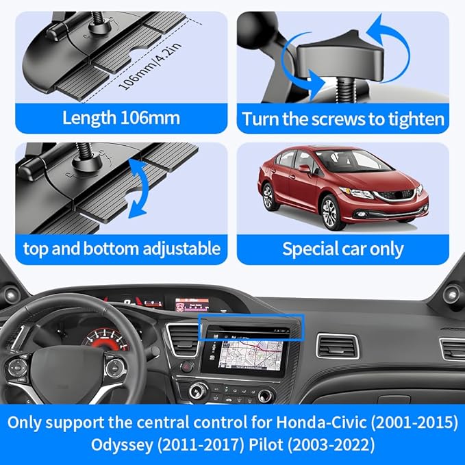 Car CD Slot Phone Mount for Honda Civic 2001-2015，Odyssey 2011-2017，Pilot 2003-2022 Automobile Interior Accessories Best Cellphone Holder Cell Phones Screen Stand Mobile Cradle Dashboard Accessory
