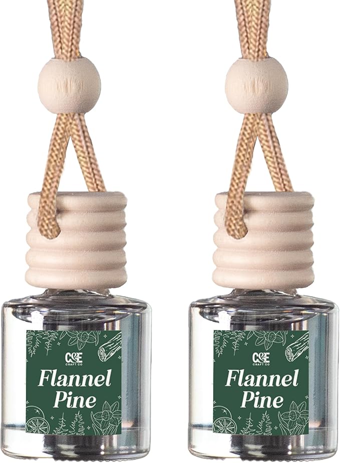 C&E Craft Co Hanging Car Air Freshener Diffuser 2 Pack, Long Lasting Fragrance Oil Car Freshener, Glass Bottle Auto Air Fresh