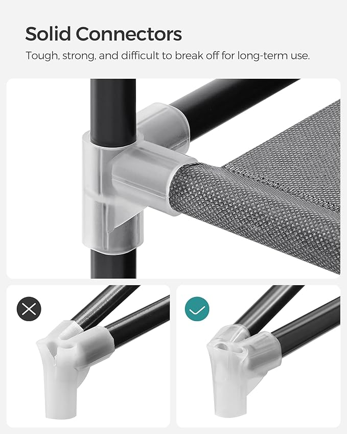 SONGMICS Portable Closet, Wardrobe Closet Organizer with Cover, 3 Hanging Rods and Shelves, 4 Side Pockets, 51.2 x 17.7 x 65.
