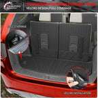 Floor Mats Compatible with 2016-2025 2026 Dodge Durango 7 Seats Cargo Mat Back Seat Cover Protector 2024 Durango Accessories (Fit 7 Seats, 3rd Row Backrest Mats+Trunk Mat+Floor Mats)