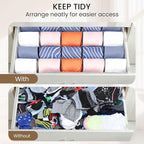 2 Pack Large Grid Sock Organizer Divider, 20 Cell with Lid, Fabric Foldable, Tie Organizer for Men for Storing Socks, Tie, Ha