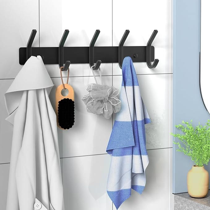 VAEHOLD Wall Hooks, Heavy Duty Aluminum Towel Hooks for Hanging Coat, Hat, Key, Clothes, Closet Hook Wall Mount for Kitchen, 