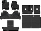 LASFIT Floor Mat&Cargo with Backrest Mat for 7 Seats 2025 2026 Ford Expedition Max(Not for Standard),TPE Easy Clean All Weather TPE Custom Fit for SUV Car Liners, 1st&2nd&3rd&Cargo Liner, Black 5pcs