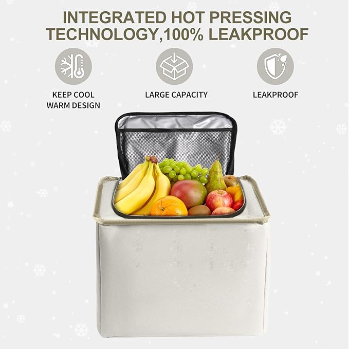 Car Trunk Organizer with Insulated Leakproof Cooler Bag, 4 in 1 Waterproof Portable Car Storage Organizer with Collapsible Cover, 3
