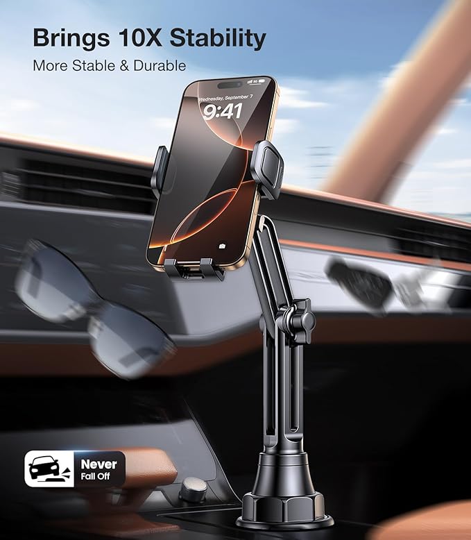 Coolpow Cup Holder Phone Holder for Car Phone Holder Cup Holder Phone Mount【Ultra Stable & Never Shake】 Phone Holders for You