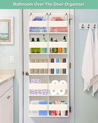 UVIAHOMI Heavy Duty Over The Door Organizer 5 Tiers, Extra Large Behind Door Storage of 10 Big Front & 10 Mesh Pockets, 80lb 