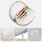 Stratalife Travel Jewelry Case Organizer for Women Portable Jewelry Box with Small Pouches for Gemstones Healing Crystal Brac