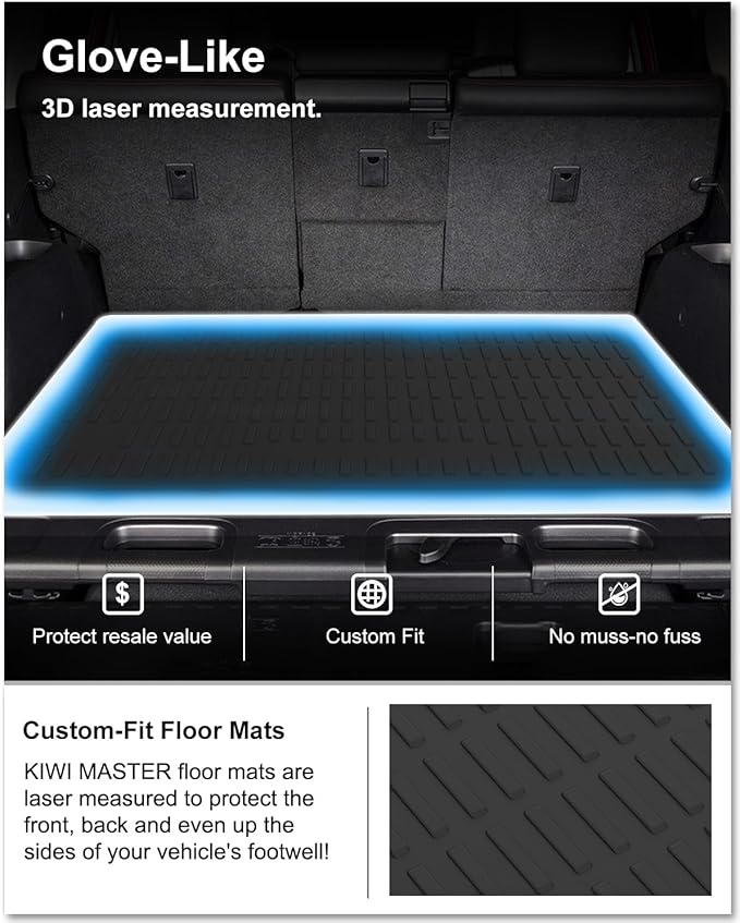 KIWI MASTER Cargo Trunk Mat for 2010-2024 Toyota 4Runner OEM Replacement PT218-89112 All Weather Rear Tray Trunk Liner TPE Slush Mats Black (NO 3rd Row Seats)