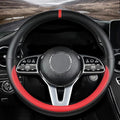 Custom fit for Mini Cooper Car Steering Wheel Cover, Nappa Leather Non-Slip Steering Wheel Cover, Designed for Mini Cooper Interior Accessories (Red)