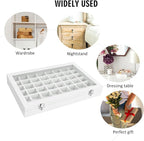 Vicoter Velvet Jewelry Tray 48 Compartments Jewelry Display Organizer with Transparent Cover Rings, Earrings, Necklaces, Pend