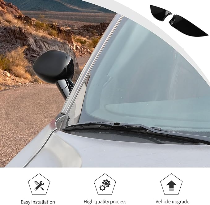 Voodonala for Challenger Rearview Mirror Cover Side Mirror Trim Shell Cover Decoration Trim for 2009-2025+Dodge Challenger Exterior Accessories,10pcs ABS Black