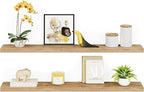Ballucci Floating Shelves, 55" Wood Wall Shelf Set of 2, with Invisible Brackets for Bathroom, Living Room, Bedroom, Kitchen,