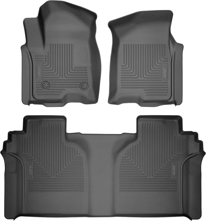 Husky Liners Weatherbeater Floor Mats | Fits 2015-2026 Ford F-150, 2022-2025 Lightning, SuperCrew (Crew Cab) w/Carpet & w/Out Fold Flat Storage | Front & 2nd Row, 3-pc Black - 94041