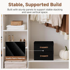 StorageWorks Fabric Storage Bins with Lid, Decorative Storage Boxes for Shelves, Stackable Closet Organizer and Storage Baske