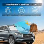 for Infiniti QX50 QX55 2019-2025 2026 Windshield Sun Shade - 4 Layers Car Sunshades for Front Windows Shade Cover Custom Fit QX50 QX55 Sun Visor 250T Retractable Shade Blocks UV Rays Car Accessories