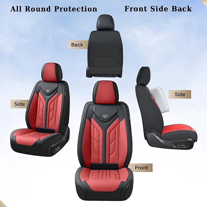 Coverado Car Seat Covers Full Set, Automotive Seat Covers Car Seat Protector Car Seat Cushion, Waterproof Leather Seat Covers