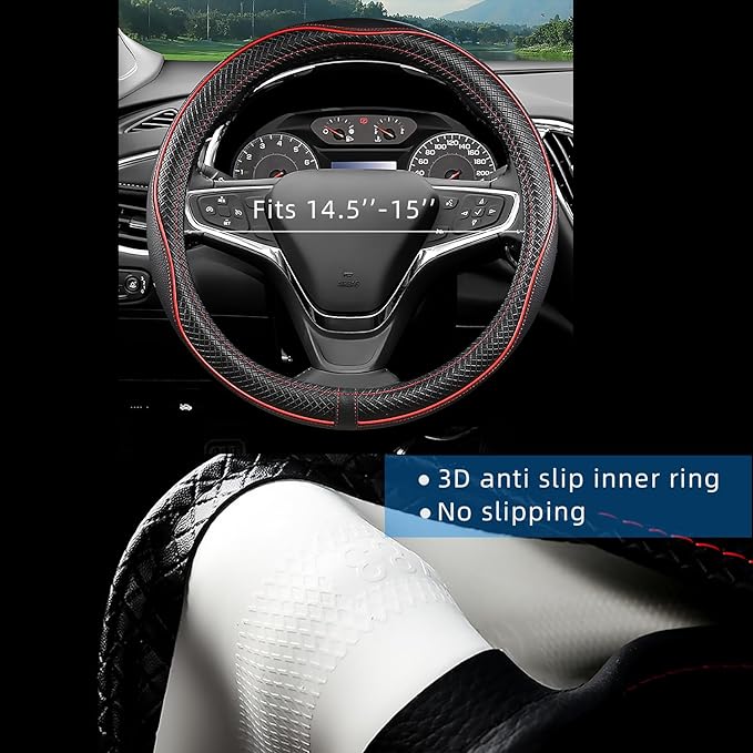 Car Steering Wheel Cover for Chevy Silverado 1500 2500 3500, Tahoe, Equinox,Traverse,Colorado, Automative Accessories for Che