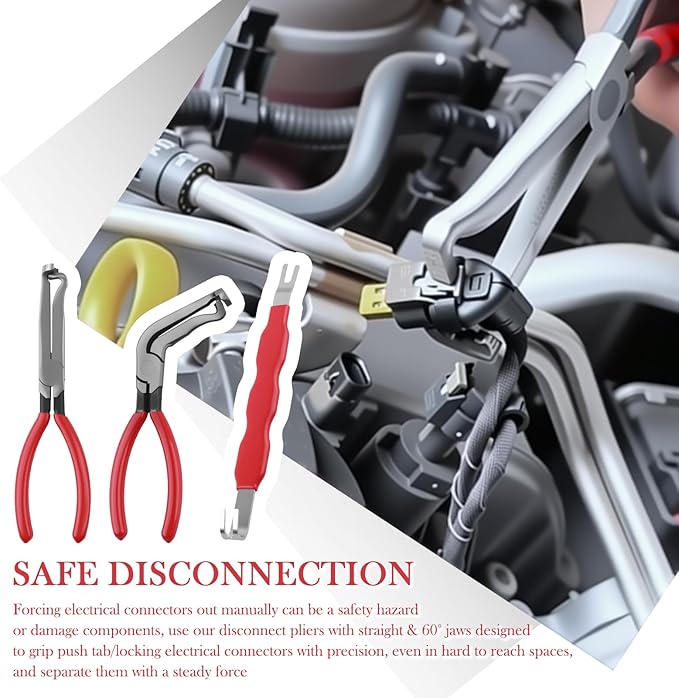 3PCS Automotive Electrical Terminal Connector Separator Removal Tool,60°/Straight/Double Head Automotive Electrical Connector