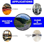 18” Polycarbonate Outdoor Convex Security & Blind Spot Mirror - 160° Wide Angle, Shatterproof PC Material with Auto Recovery, Rust-Proof Bracket for Parking Lots, Warehouses, Schools, Offices & More