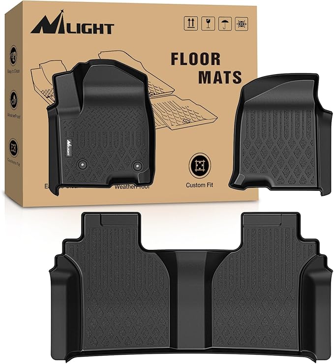 Nilight Floor Mats for Chevy Silverado GMC Sierra 1500 2019-2026, Silverado GMC Sierra 2500HD 3500HD Crew Cab 2020 2021 2022 2023 2024 2025 2026 All Weather Custom Fit Heavy Duty Floor Liners