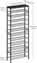YATINEY 12 Tier Shoe Rack, Large Capacity Shoe Storage Organizer Holds 48 Pairs, Sturdy and Stable, for Entryway, Hallway, Cl