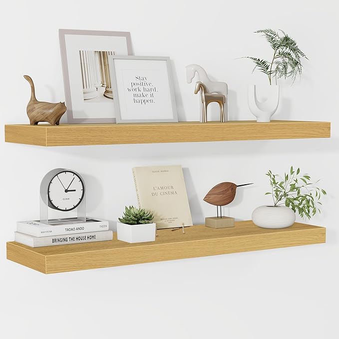 Fun Memories Floating Shelves 36 Inch Long, 9.3Inch Deep Floating Shelves for Wall, Extra Deeper & Thicker Wall Mounted Stora