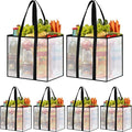 6 Pack Reusable Grocery Bags, Heavy-Duty Shopping Bags with Sturdy Handles, Water-Resistant & Foldable Organizer, Shopping Bags for Groceries, Market, Car Trunk, Multi-Purpose, 33L