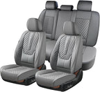Coverado Car Seat Covers, Leatherette Seat Covers Full Set, Automotive Seat Covers Protector Cover Seat Universal Fit for Mos