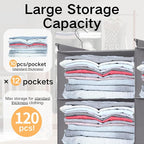 ALLTIDYUP Space-Saving Hanging Closet Storage Organizer – Dual-Row Foldable Shelves with 3 Hooks, 6-Tier Wardrobe Organizer f