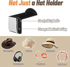20 Pack Hat Hooks for Wall, 2.8‘’ Strong Adhesive Cowboy Hat Rack with Anti-Slip Teeth, Suitable Sun Hats, Fedora, Wide Brim 